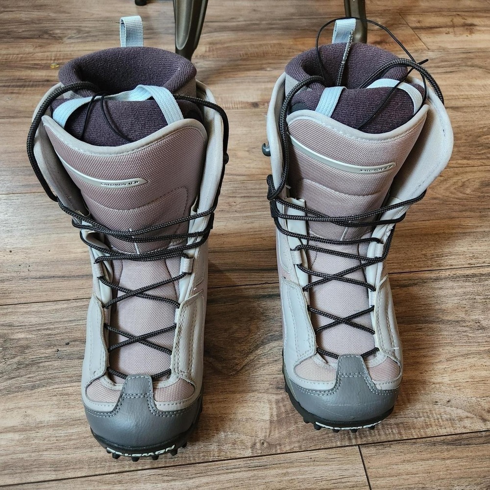 Salomon Diadem Women's Snowboard Boots Gray Beige Size 7.5
